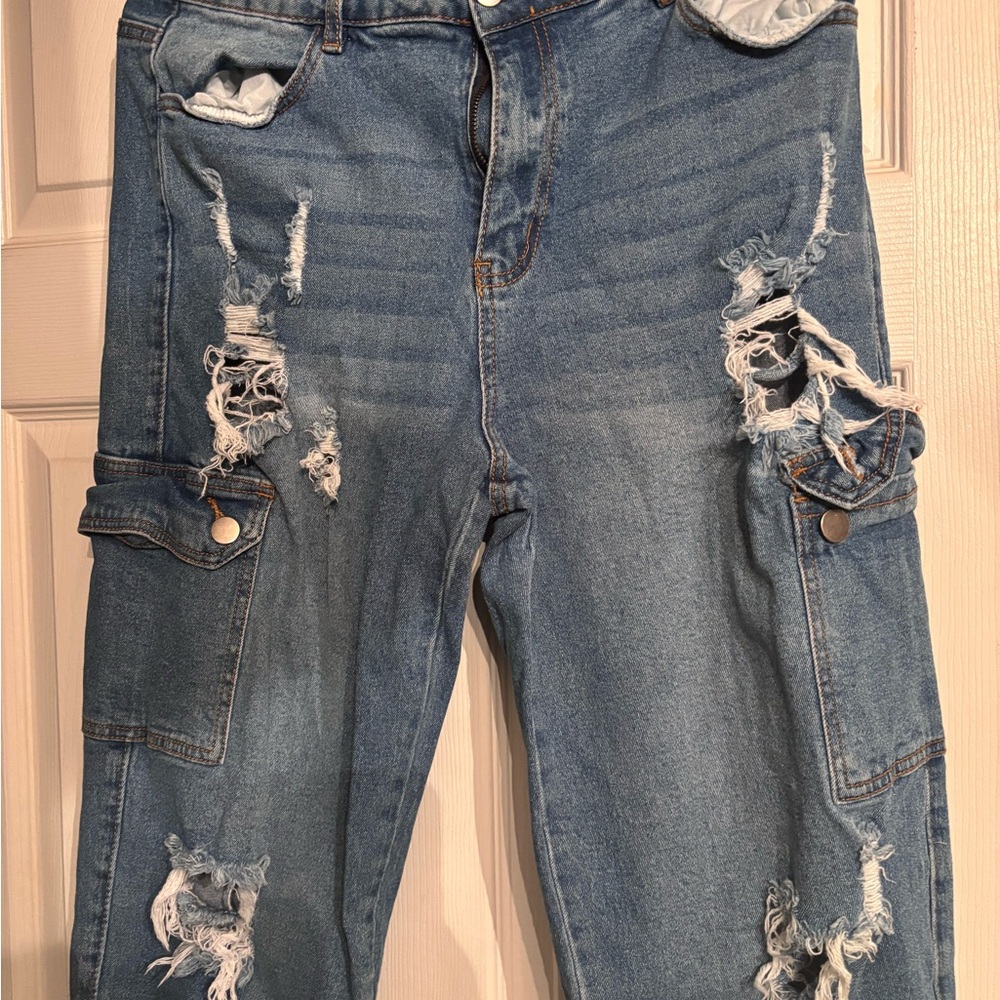 American Bazi Men's Relaxed Ripped Denim Jeans
